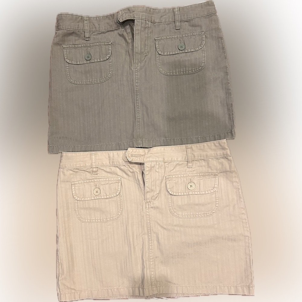 Old Navy woman's size 10 Tan/Olive Cargo chic mini Skirts Y2K sporty/neutral - Picture 3 of 8